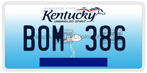 B0M386  license plate in KY