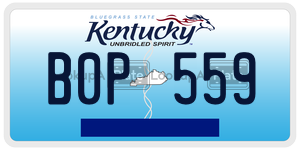 B0P559  license plate in KY