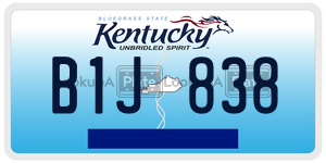 B1J838  license plate in KY