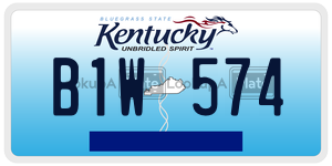 B1W574  license plate in KY