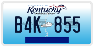 B4K855  license plate in KY