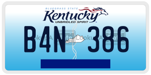 B4N386  license plate in KY