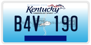 B4V19O  license plate in KY