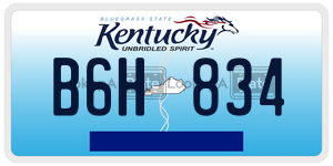 B6H834 license plate in Kentucky