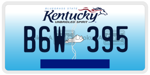 B6W395  license plate in KY