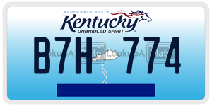 B7H774  license plate in KY