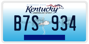 B7S934  license plate in KY