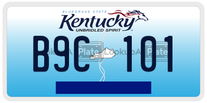 B9C101  license plate in KY