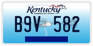 B9V582  license plate in KY