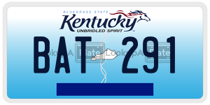 BAT291  license plate in KY