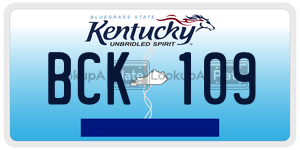 BCK109 license plate in Kentucky