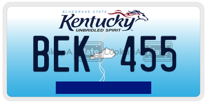 BEK455  license plate in KY