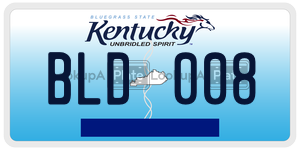 BLD008  license plate in KY