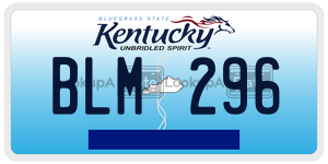BLM296  license plate in KY