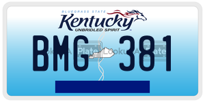 BMG381  license plate in KY