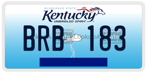 BRB183  license plate in KY