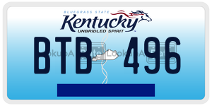 BTB496 license plate in Kentucky