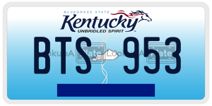 BTS953  license plate in KY
