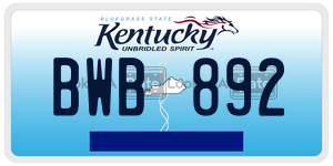 BWB892  license plate in KY