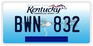 BWN832  license plate in KY