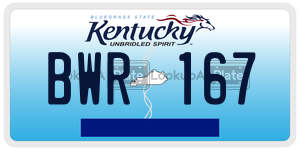 BWR167  license plate in KY