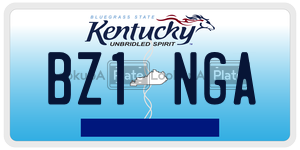 BZ1NGA license plate in Kentucky