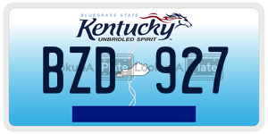 BZD927 license plate in Kentucky