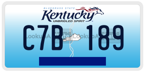 C7B189  license plate in KY