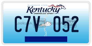 C7V052  license plate in KY