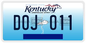 D0J011  license plate in KY