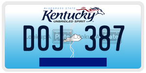 D0J387  license plate in KY