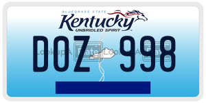 D0Z998 license plate in Kentucky