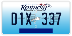 D1X337  license plate in KY