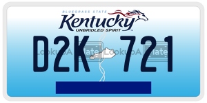D2K721  license plate in KY