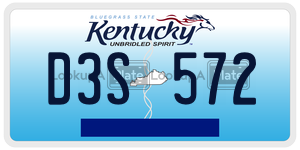 D3S572  license plate in KY