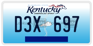 D3X697  license plate in KY