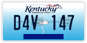 D4V147  license plate in KY