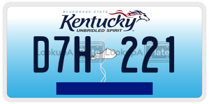 D7H221  license plate in KY