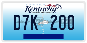 D7K200  license plate in KY