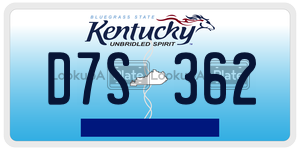 D7S362  license plate in KY