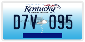 D7V095  license plate in KY