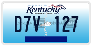 D7V127  license plate in KY