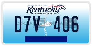 D7V406  license plate in KY