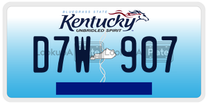 D7W907  license plate in KY