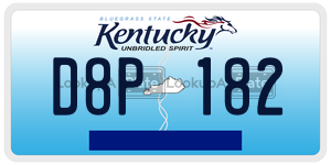 D8P182  license plate in KY