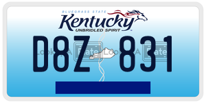 D8Z831 license plate in Kentucky