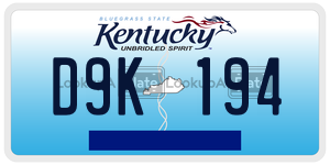 D9K194  license plate in KY
