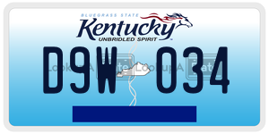 D9W034  license plate in KY