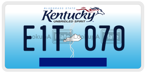 E1T070  license plate in KY
