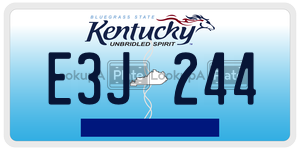 E3J244 license plate in Kentucky